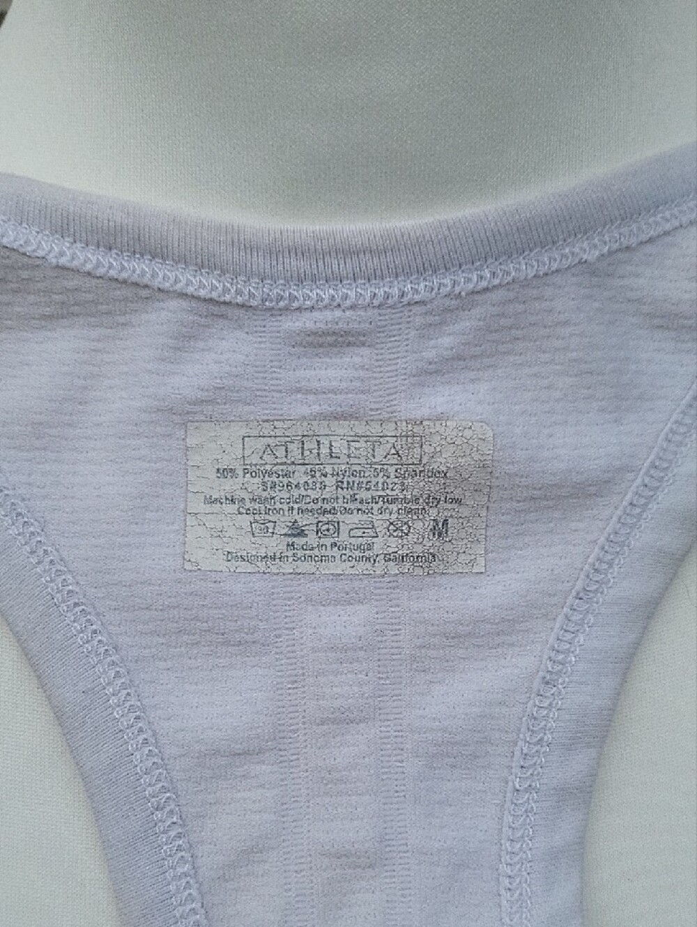 Athleta White Ruched Side Racerback Tank Top Size M Yoga - Picture 8 of 13